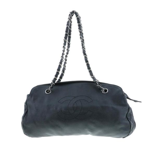 Chanel Chain Shoulder Messenger Bag Black Silver - Picture 1 of 6